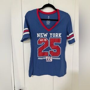 Blue and Red New York Giants Graphic Women's Top
